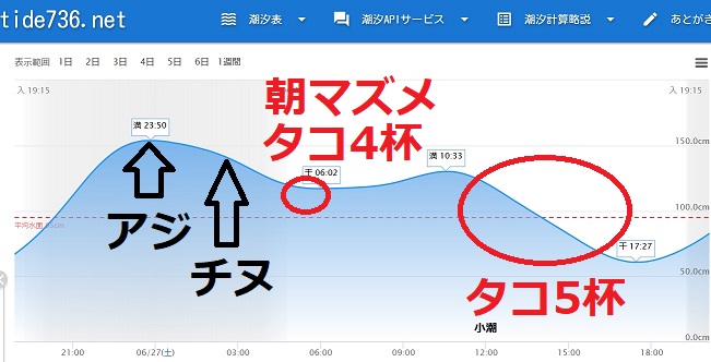 大阪でアジ チヌ タコ 6月下旬 愛しのfishing